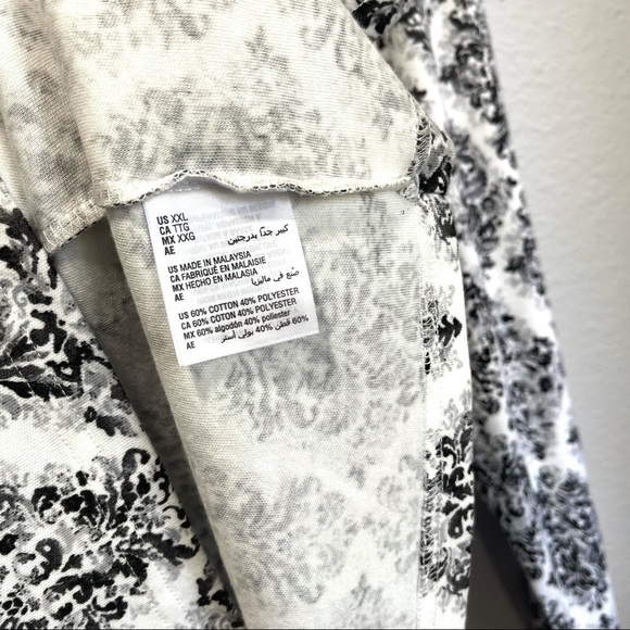 Karen Scott Smoke Grey Lace Print Top - Picture 4 of 6